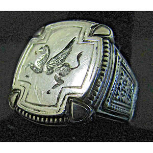 Konstantino Sterling Silver Men's Pegasus Signet Ring Signed Size 9